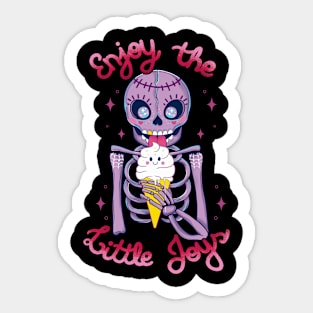 Enjoy the little Joys - Cute skull Gift Sticker